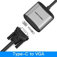 USB หาตัวรับ VGA C USB Type-C ถึง VGA 1080P 60HZ ตัวเมียสำหรับ MacBook Pro ChromeBook Mate 10 USB C Type C ตัวรับ VGA