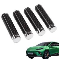 Car Door Lock Knob Kit 4Pcs Universal Carbon Fiber Black Door Knob Door Lock Bolt Pin Knob Stick Switches Set for Truck Van Vehicles compatible