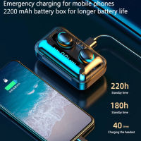 TWS Bluetooth 5.0 Earphone 2200mAh Charging Box Wireless Headphones With Microphone 9D Hifi Stereo Sports Earbuds Gaming Headset