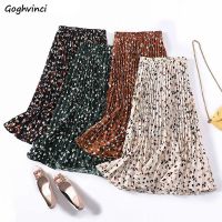 【CC】▧❉☄  Skirts Floral Pleated All-match Office 4-colors Fashion A-line Mujer Faldas