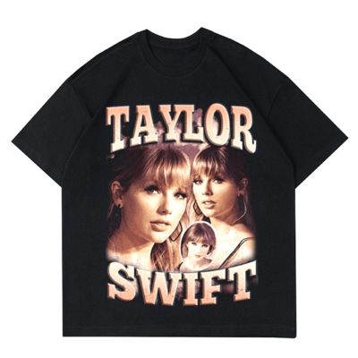 เสื้อยืดคอกลมเสื้อยืด พิมพ์ลาย Taylor SWIFT VINTAGE RAPTEE | เสื้อยืด TAYLOR SWIFT RAP สีดําS-4XL HOT S-5XL