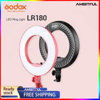 Godox LR180 27วัตต์ LED แฟลชวิดีโอเย็นอุณหภูมิสีแสงสีขาว-ผ่าน Board ที่วางโทรศัพท์สำหรับ Live เกมส์ยิง