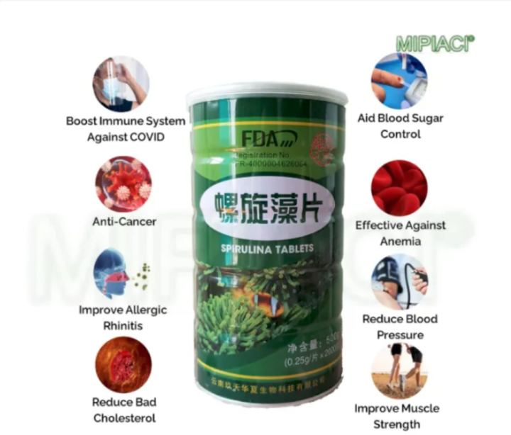 SPIRULINA TABLETS (2000 Tablets) FDA APPROVED 100 AUTHENTIC Superfood