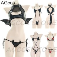 AGCOS Original Design Little Devil Cosplay PU Leather Lingeries Bikini Woman Sexy Cosplay