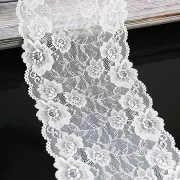 3 meters/lot) 22cm White eyelash lace fabric Decoration Love Wedding dress  accessories
