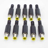 10pcs DC Power Connector Adapter 6.5mm x 4.4mm with 1.3mm Pin DC Power Plug Yellow 6.5 4.4 Male Welding Plug Audio DIY PartsWires Leads Adapters