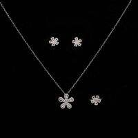 【lz】►  HADIYANA-Cubic Zirconia Jóias Set Flower Shape Shinning Jóias Chique e Elegante Designer de Luxo CN4088 3 pcs