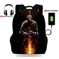 USB Charge Women Student Backpacks fashion Laptop Backpack Game Dark Soul Print School Bag Teenagers Schoolbags