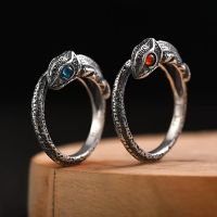 Retro Creative Lizard Chameleon Opening Ring Punk Animal Crystal Zircon Ear RingsJewelry for Men Women Hip Hop Party Accessories