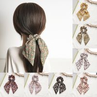 【YF】 Fashion Floral Print Girls Hair Scarf Bows Rubber Bands Scrunchie Chiffon Elastic For Women Ties Accessories Hot