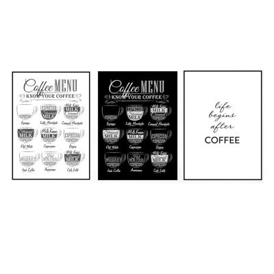 3Pcs Coffee Signs 15.7X23.6 Inches Metal Coffee Bar Signs Coffee Wall Decor Coffee Bar Kitchen Wall Decor