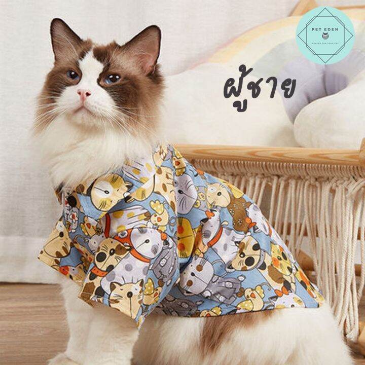 boy-amp-girl-pet-clothes-เสื้อผู้ชายผู้หญิงของสัตว์เลี้ยง-ลายแมว-เสื้อหมา-เสื้อแมวว-เดรสหมา-ชุดแมว