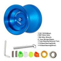 Magicyoyo ชุดโยโย่ Y01โลหะแบบมืออาชีพลูกปืนความเร็วสูง10ลูกพร้อมเชื่อกถักหนัง PU โพลีเอสเตอร์สีน้ำเงินตุ๊กตาคริสต์มาสกวางเรนเดียร์