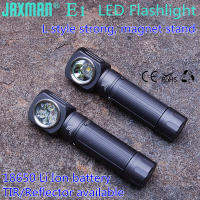 JAXMAN ไฟฉาย18650 LED สไตล์ตัว L E1 1200lms โคมไฟตั้งโต๊ะหน้าอกพร้อมคลิปหนีบแม่เหล็กปลดเร็ว