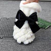 Fashion Sequin Winter Pet Dog Clothes Elegant White Puppy Pet Cat Coat Jackets For Dogs Fur Bow Knot Chihuahua Clothing Overalls Clothing Shoes Access