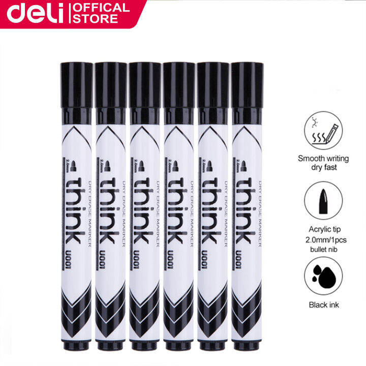 Deli Whiteboard Marker Dry Erase Marker White Board Pen Marker Pen Bullet Tip 2.0mm 1Pc EU00120