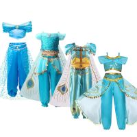 【jeansame dress】สาวจัสมินชุดเด็ก Aladdin อาหรับเจ้าหญิงเครื่องแต่งกายเด็กสาวคริสต์มาสปาร์ตี้วันเกิดเครื่องแต่งกายเด็กชุดฤดูร้อน3 10ปี