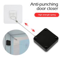 ✖☑✒ Punch-free Automatic Sensor Door Closer Self-adhesive Spring Adjustable Surface Door Quick Install Door Closer Automatic Closing