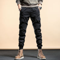 Fashion Streetwear Men Jeans Loose Fit Big Pocket Designer Casual Cargo Pants Men Overalls Hip Hop Joggers Military Trousers