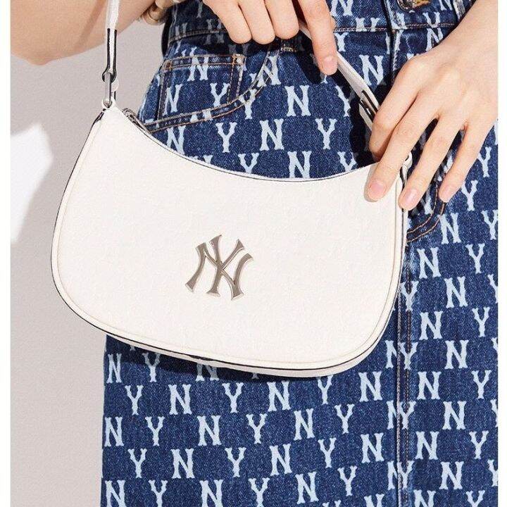 mlb-official-ny-ml-new-underarm-bag-high-quality-casual-all-match-ladies-portable-shoulder-bag-22-metal-embossed-ny-full-standard-trendy-bag