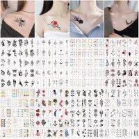 Uni Waterproof Printing Colorful Flowers Black Simple Line Temporary Cartoon y Tattoo Sticker Body Ankle Arm Chest Art Tattoos