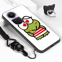 เคสโทรศัพท์สำหรับ OPPO Reno10แฟชั่นยอดนิยม5G 10 Pro 5G (แหวนใส่นิ้ว + สายคล้อง) Keroppi Lucky Miss You อิโมติคอนแบบนิ่มสุดน่ารักเคสยางกันกระแทกซิลิโคนเคสครอบโทรศัพท์ TPU