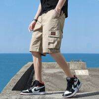 Shorts in summer big yards loose cotton straight handsome overalls pocket men joker more popular logo leisure trousers