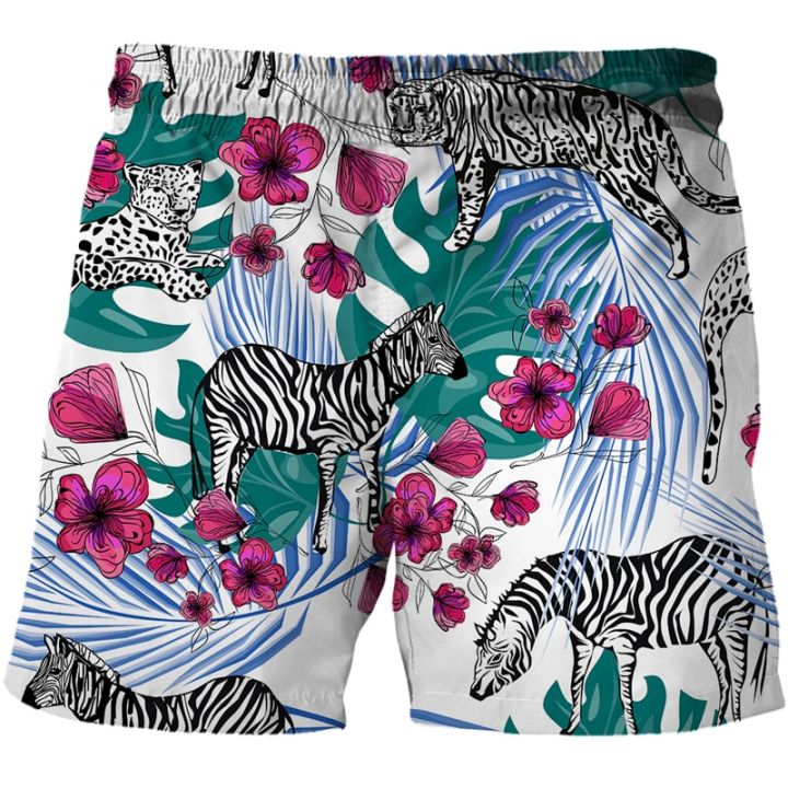2023-new-3d-zebra-print-summer-surfing-beach-shorts-man-shorts-anime-shorts-quick-drying-holiday-streetwear-men-clothing-fashion