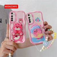 เคสตลกสำหรับ Realme 6ซิลิโคนนิ่มน่ารักเคสโทรศัพท์ Realme6s สำหรับสุภาพสตรีเด็กผู้หญิงพร้อมสายรัดข้อมือขาตั้ง