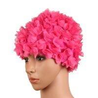 Floral Vintage Woman Swim Cap Petal Retro Swimming Flower Bathing Cap Attractive Hat