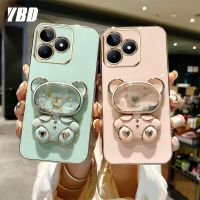 เคสโทรศัพท์ชุบโลหะด้วยไฟฟ้าหรูหรา VRQR สำหรับ Xiaomi POCO M6 Pro 5G Note 12R 5G ทรายเหลวน่ารักตัวยึดหมีเหลวป้องกันกล้องหล่น