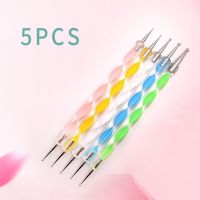 5Pcs Rhinestone-Design Nail Art Carving Pen Set - Create Professional Manicures with Ease! Artist Brushes Tools