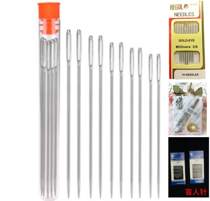 Set Of Stainless Steel Sewing Needles & Large Eye Hand Sewing Needles Cross  Stitch Tool Kit