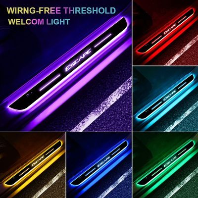 ✖✹ For Ford ESCAPE car accessories Car door Sill light logo Projector lamp Power Moving LED Welcome Pedal