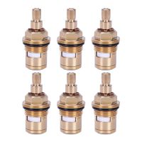 6 Pcs Replacement Brass Ceramic Disc Tap Valve Insert Gland Cartridge Quarter Turn