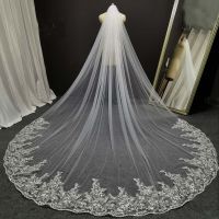 Glitter Sequins Lace Long Wedding Veil 3 Meters White Ivory Bridal Veil Wedding Headpieces Bride Veil Hair Accessories