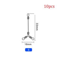 ยาว10ชิ้น/ล็อต3ทางตัวเชื่อมต่อลูกปืนรอกหมุนอุปกรณ์เสริมตะขอตกปลาทะเล