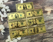 Tờ tiền dollar mạ vàng may mắn lì xì quà tặng tết 2022 2 đô - 100 đô