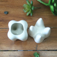 WDDSXXJSL flowerpot succulent potted white ceramic pen holder home decoration tooth-shaped desktop ceramic flowerpot decoration