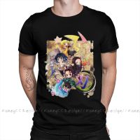 High Quality Men Demon Slayer Black T-Shirt Demon Slayer Anime Characters Chibi Arts Pure Cotton Shirt Tees Harajuku Tshirt