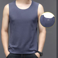 Mens Tank Top Korean Solid Sleeveless Tank Top Comfortable Round Neck Tank Top