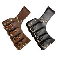 Medieval Leather Belt Medieval Knight Accessories Belt Costume Retro Faux Leather Belt For Swords And Scabbards Black / Brown Adjustable approving