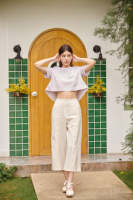 Front Twist Rayon Pants-TAKTAI