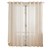 Spot parcel post Japanese Style Silent Style Cream White Mesh Curtains Living Room Balcony Cotton Linen Wave Geometric Partition Window Screen Finished Product Wholesale