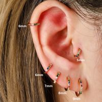 【YF】♗✒卐  2pcs Hoops Earrings for 5mm 6mm 7mm 8mm 9mm Huggie hoops mini Multicolored CZ Earring