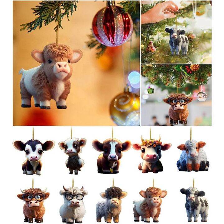 10pcs-cute-cartoon-cow-car-pendant-home-tree-decoration-christmas-ornament-home-decoration