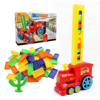 60 PCS Electric Domino TrainToy Set Rally Train Model Colorful Domino Game Building Blocks Car Truck Vehicle Stacking