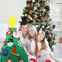 DIY Felt Christmas Tree with 22Pcs Ornaments 3D Toddler Friendly Christmas Tree Hanging Ornament for Christmas Decor or Kids Gifts