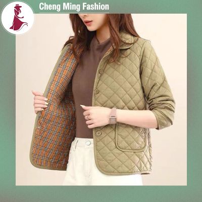Cheng Ming เสื้อคาร์ดิแกนกระดุมแถวเดียวแขนยาวน้ำหนักเบา,เสื้อโค้ทยาวให้ความอบอุ่นแบบลำลองสำหรับเสื้อหนาวบุนวมผู้หญิง