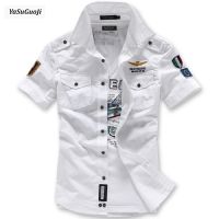 CODHaley Childe New Summer Fashion Military Style Shirt Men Air Embroidered Patch Short-sleeve Shirt Men Shirt Mens Style Shirt Manufacturers Shirt Men Malaysia